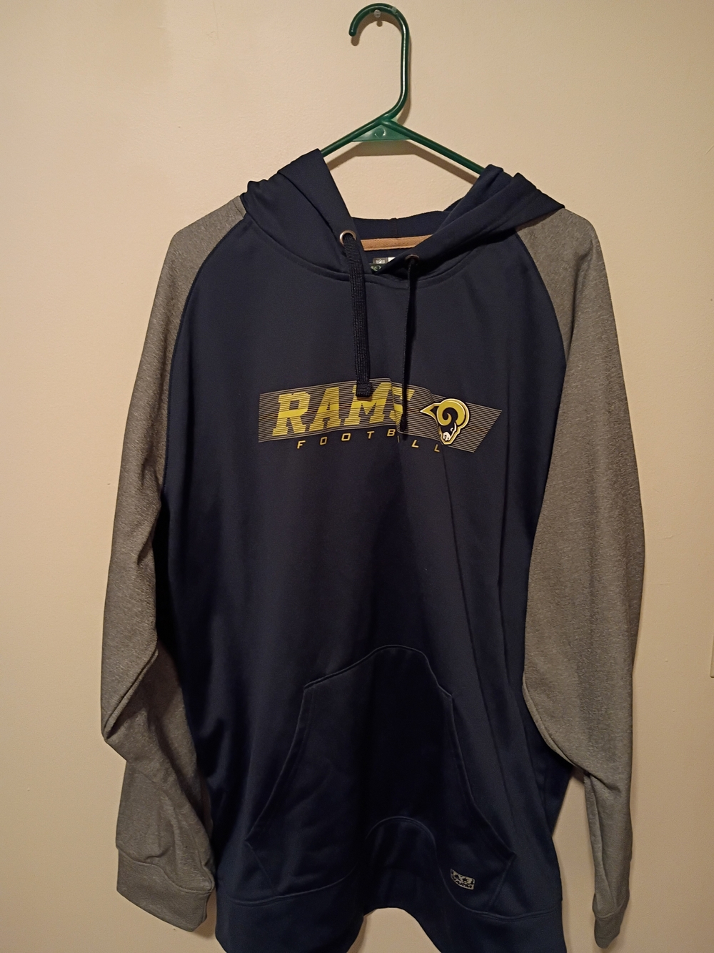 Navy and Gray Rams Football Pullover Hoodie
